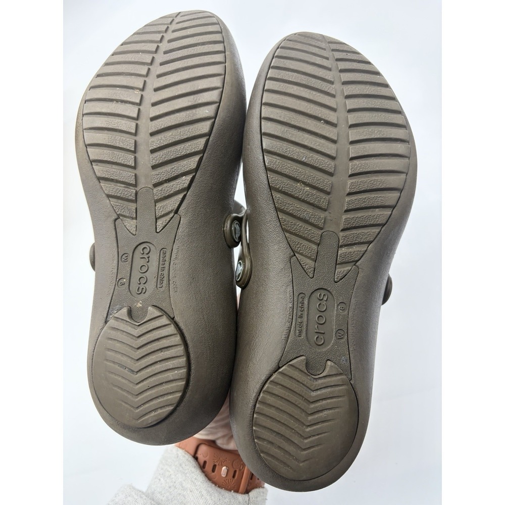 CROCS Women's Brown Mary Jane Flats - Picture 5 of 5